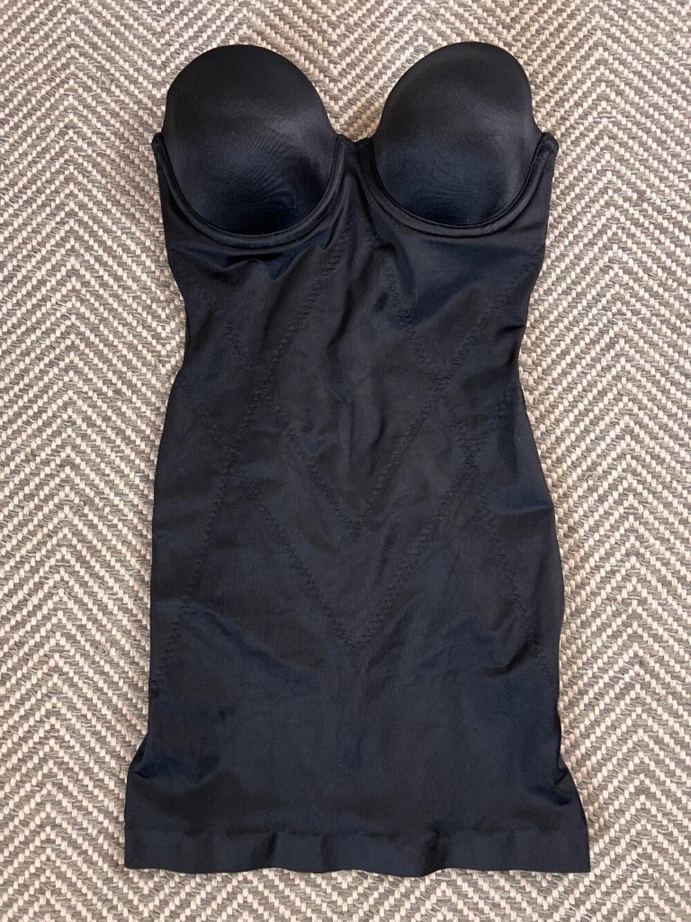 Victoria's Secret Power Figure Cupped Shaping Slip Black Body Shaper Dress 32D